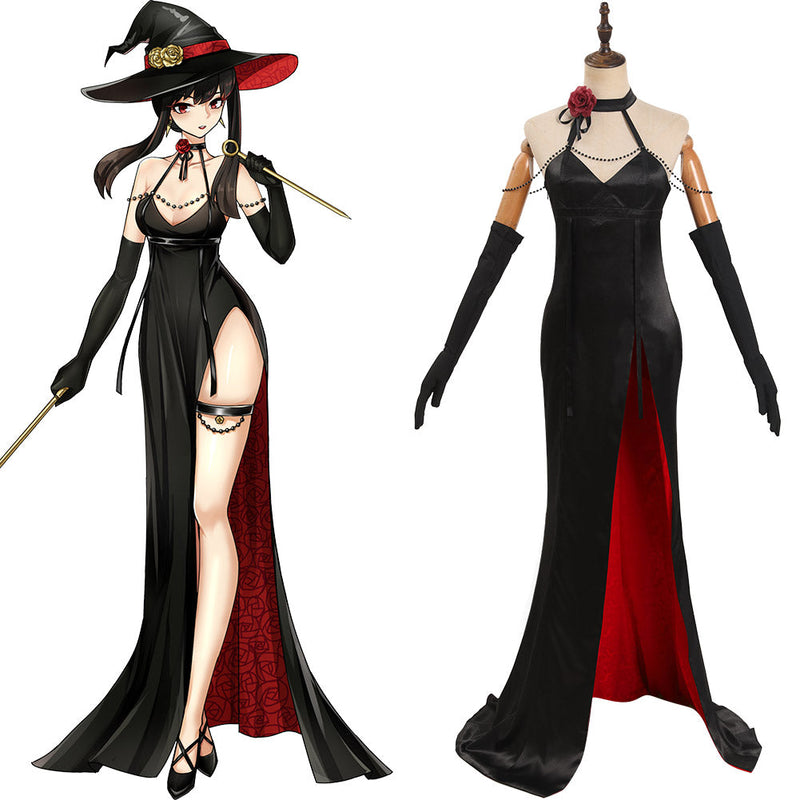 Spy × Family Yor Forger Robe de Sorcière d'Halloween Design Original Cosplay Costume